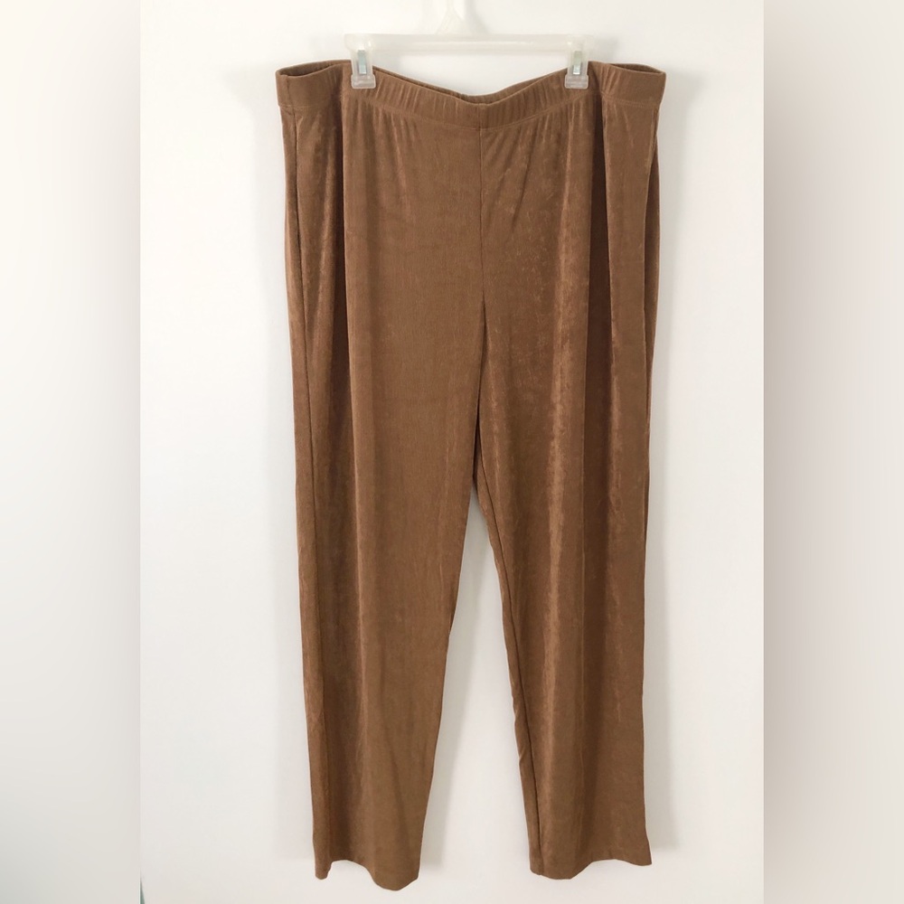 Chicos Travelers 4T Essential Slim Pants Caramel Slinky Stretch Comfort 20/22 T